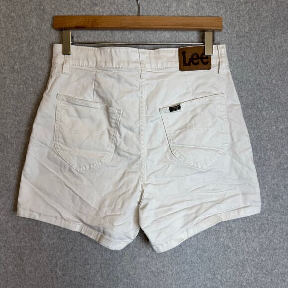 Vintage Lee High Rise White Jean Shorts Womens 28" Stretch Spring Break Summer - Picture 2 of 10